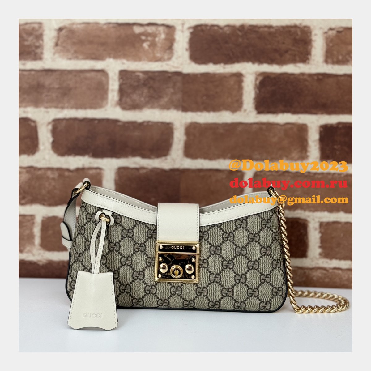 G*u*i best quality replicas 811705 padlock shoulder bag