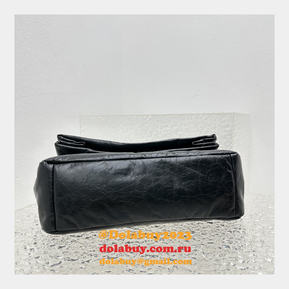 Top Quality Best Balenciaga Le Monaco Wax Leather Chain Bag