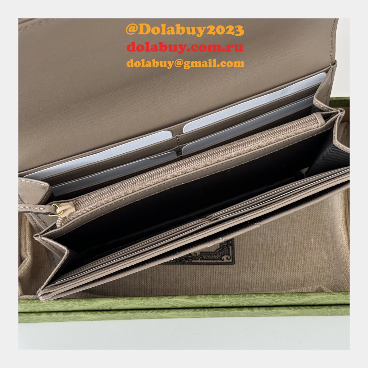 G*u*i replica soft leather gg marmont continental wallet 443436 bag