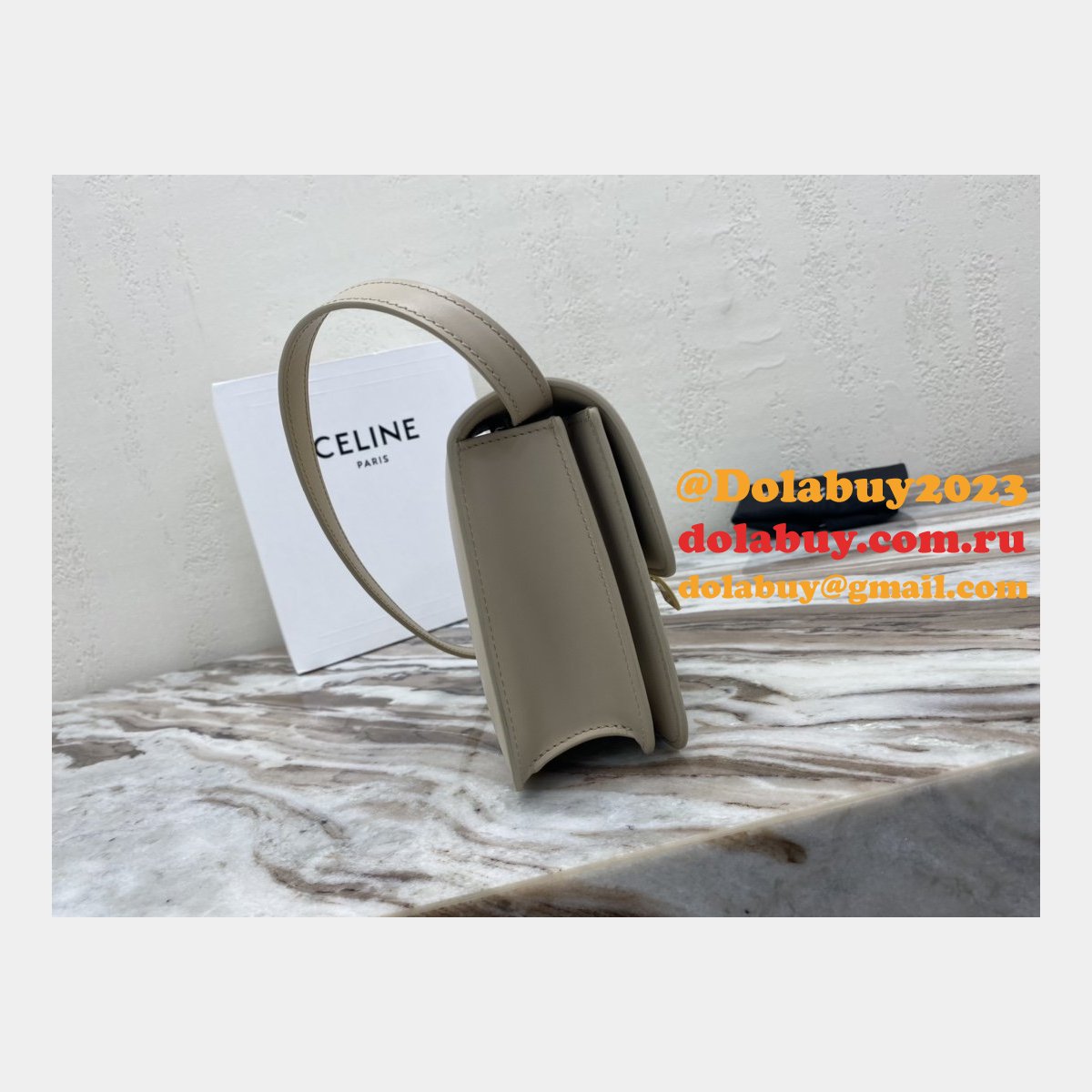 Celine Top Quality Teen Classic Box Apricot Bag