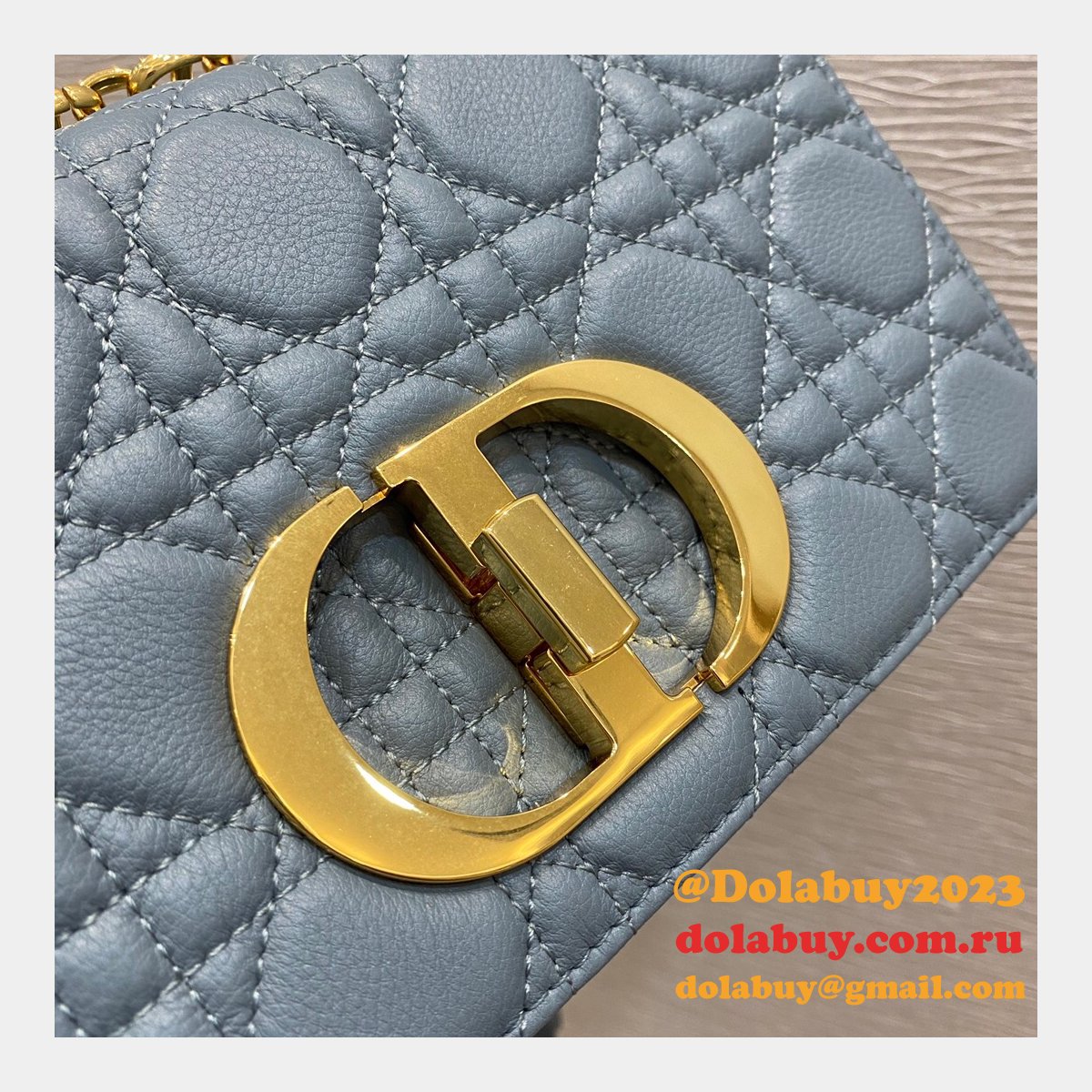 High Quality Dior Caro 20cm replica blue bags