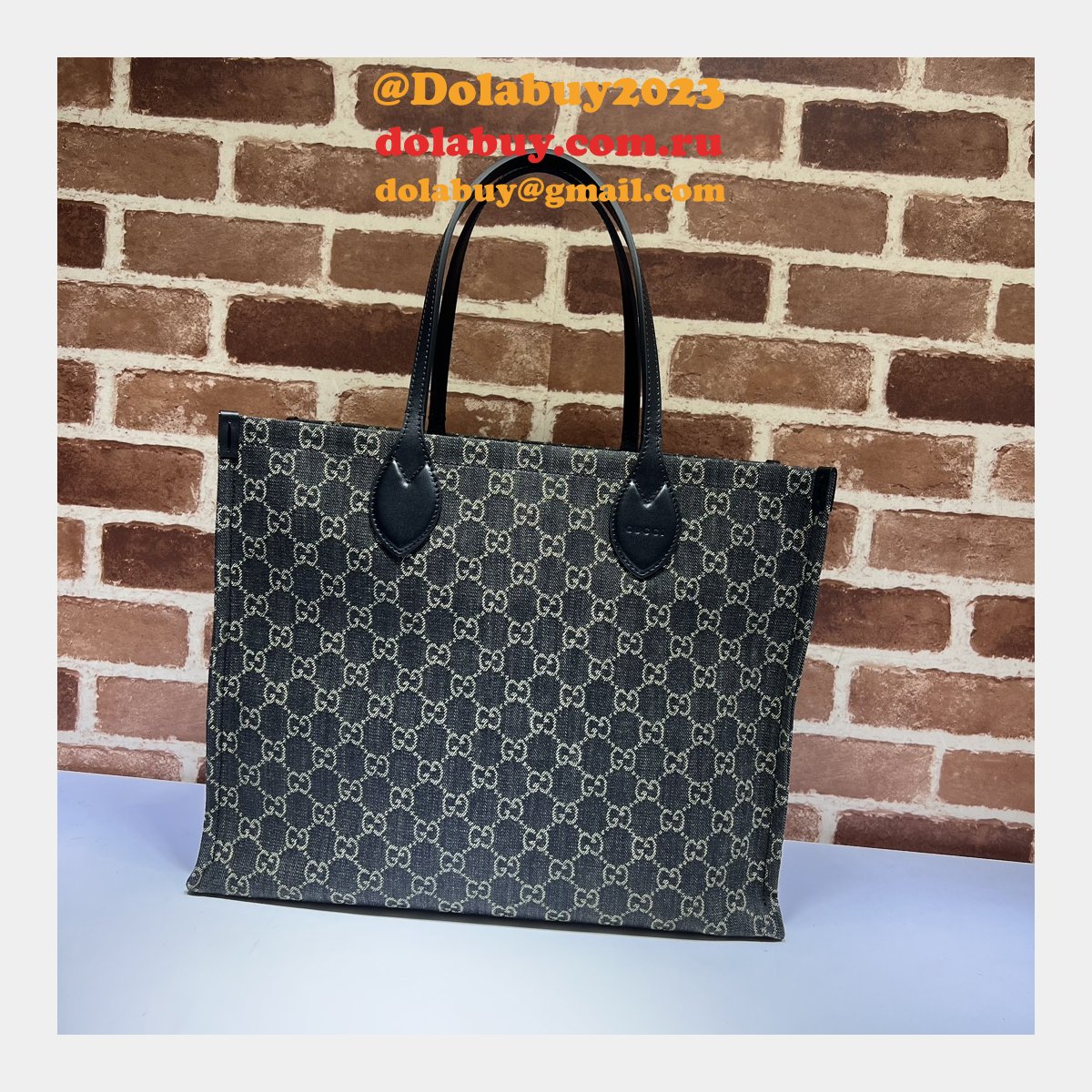 ophidia gg 772184 G*u*i designer knockoff tote black fabric bag