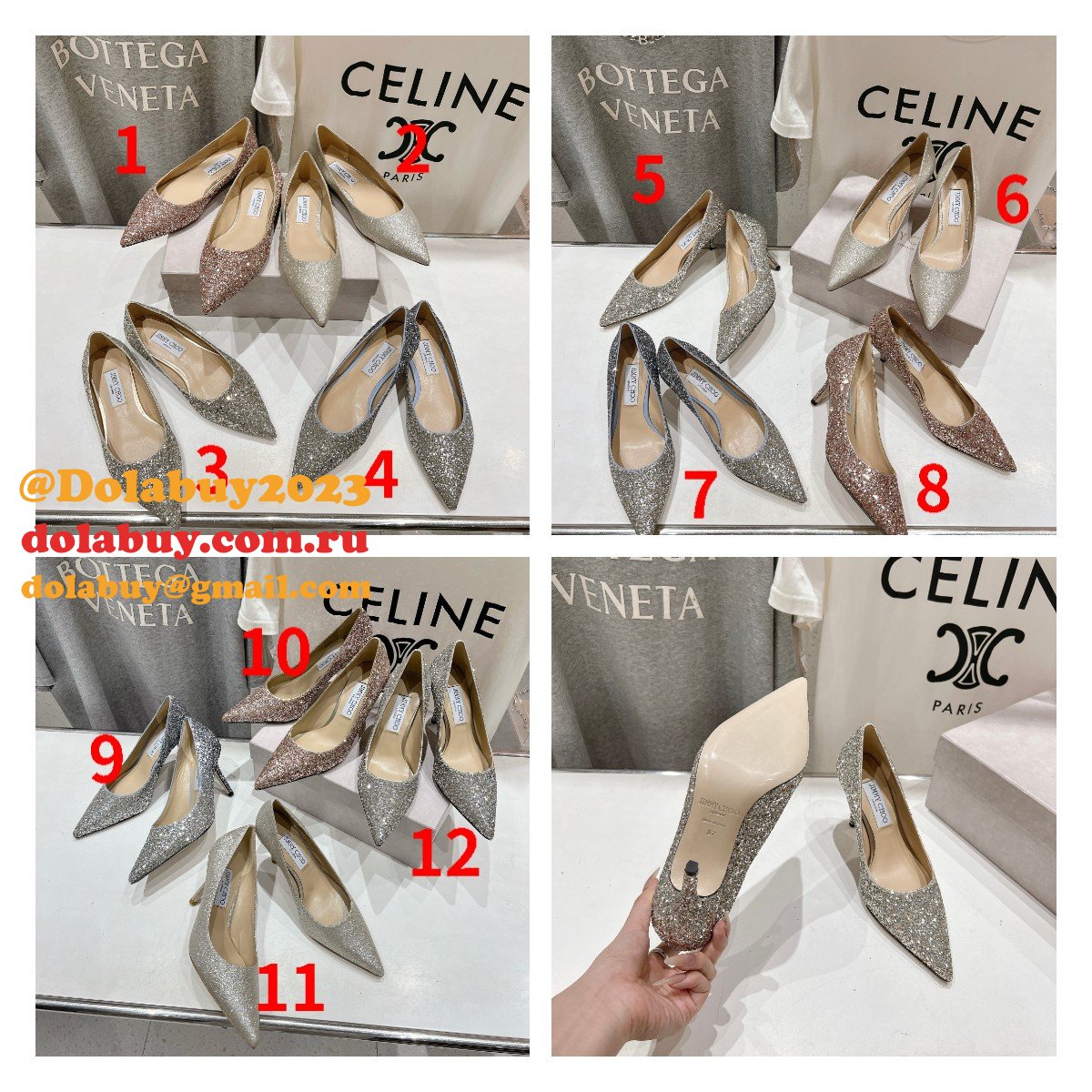Wholesale Jimmy Choo High Heel Shoes Flat/6.5/8.5CM