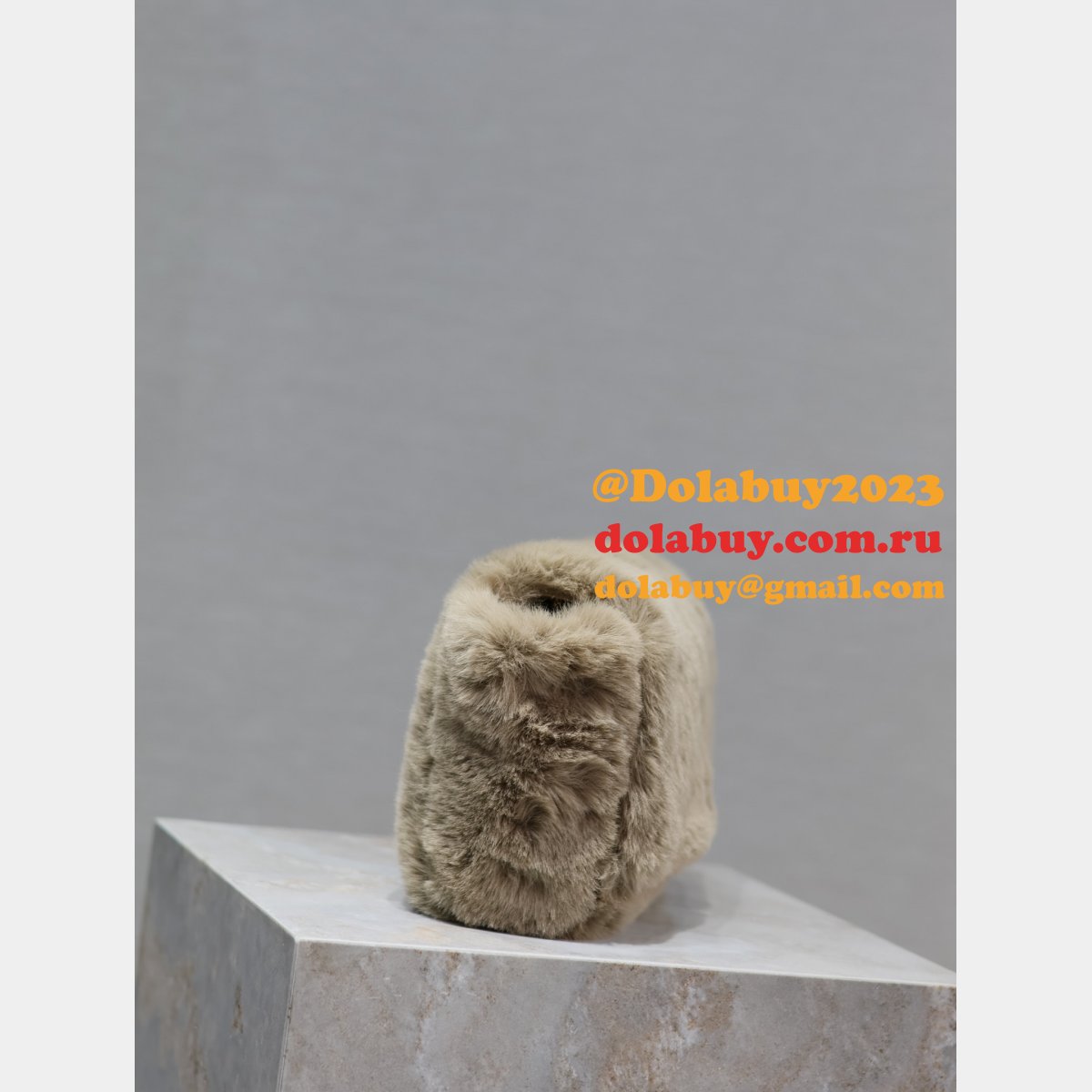 YSL KATE DOUBLE BREAD SUEDE & RABBIT FUR small 22CM BAG