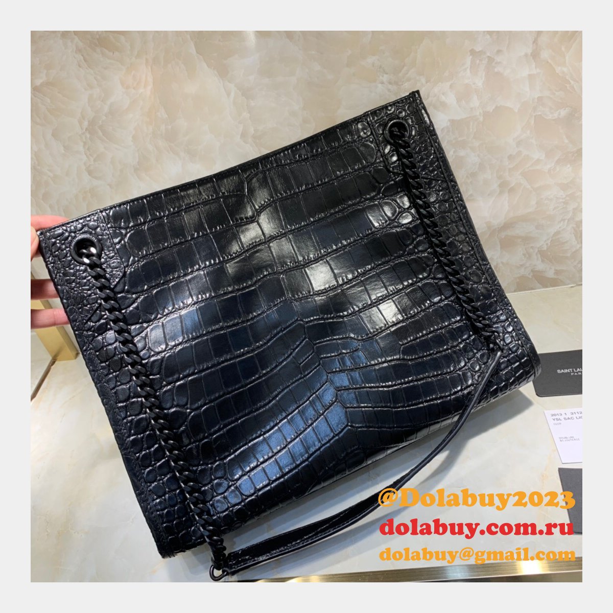 Replica YSL Saint Laurent Large Niki Shopping Bag Black Vintage