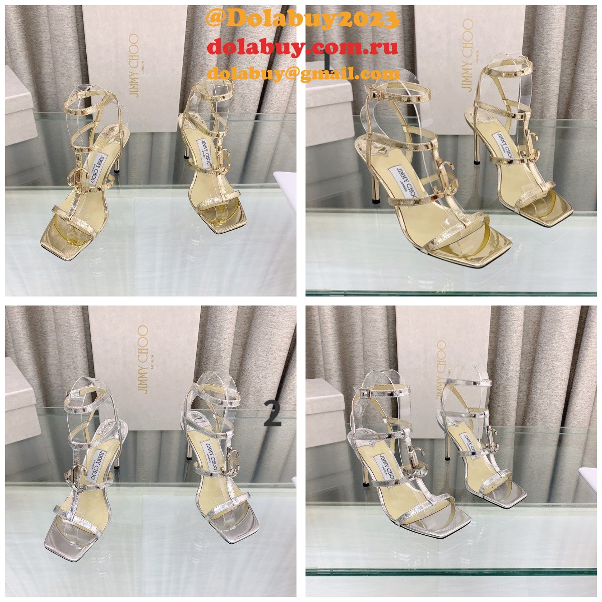 Replica Jimmy Choo Women''s Sandals Heel: 8.5 cm Shoes