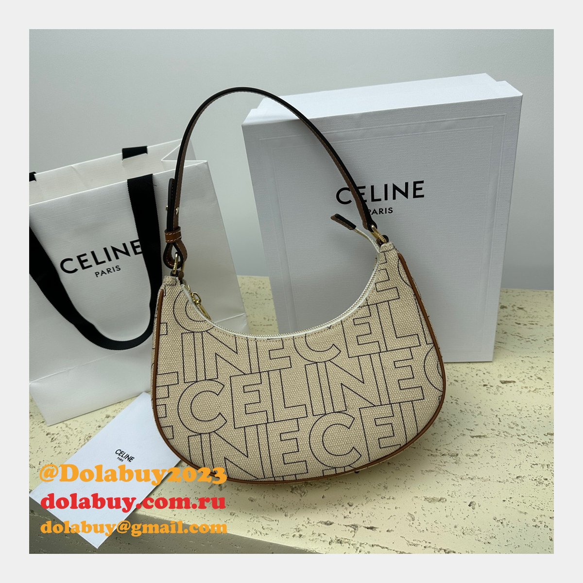 Celine Designer 1:1 Mirror Ava Denim 193952 Fake Bag