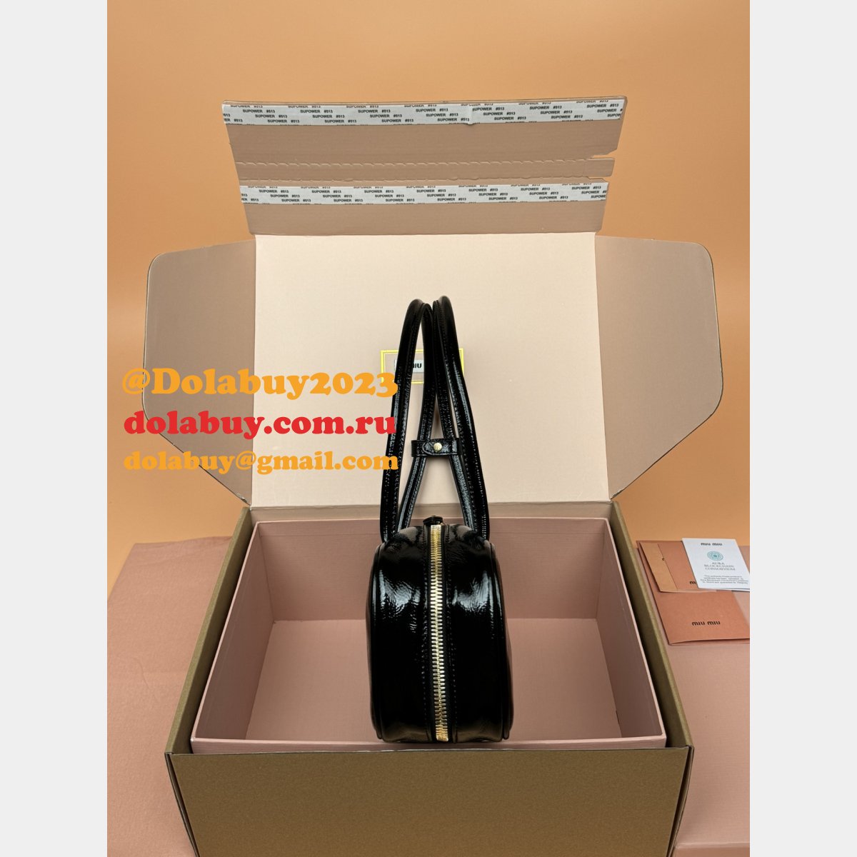 Top Quality MIU MIU Beau Patent Leather 5BB173 Bag