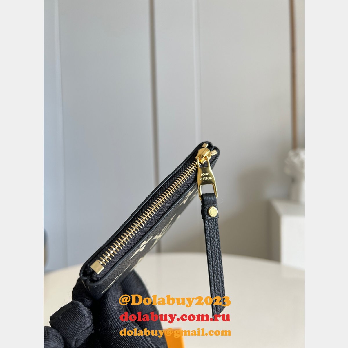 Louis Vuitton Knockoff M80885 Sale Key Pouch Monogram Empreinte Leather Black