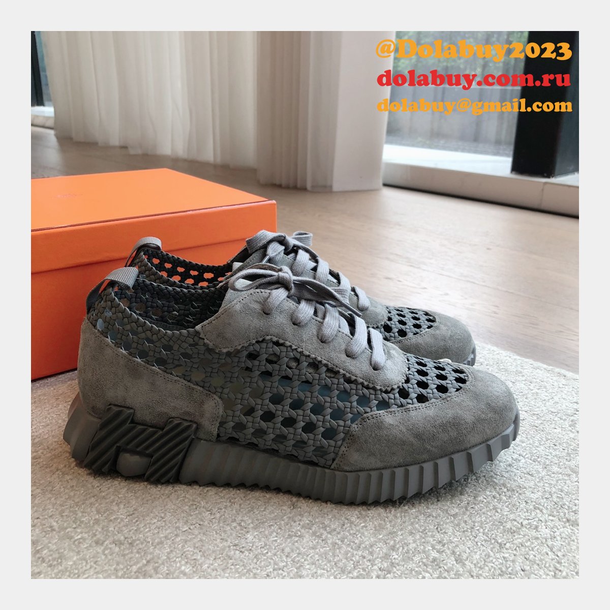 7 Star HERMES MEN BOUNCING weave SNEAKER