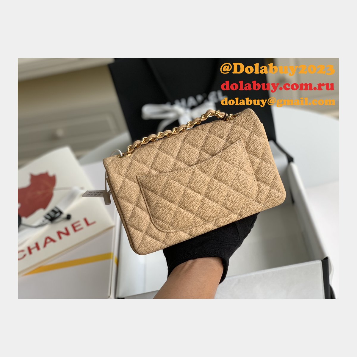 Best Chane Fake Caviar Calfskin Classic Flap Bag 1116 20CM