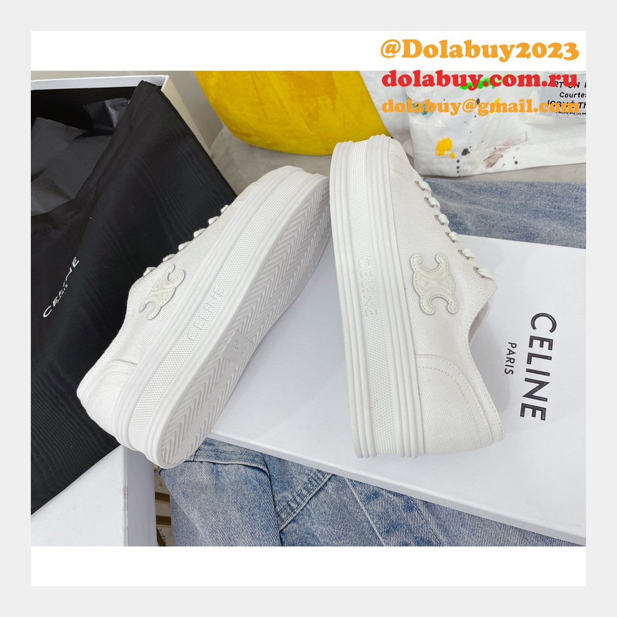 Buy 2022 Replica Celine Platform Canvas Shoes Online