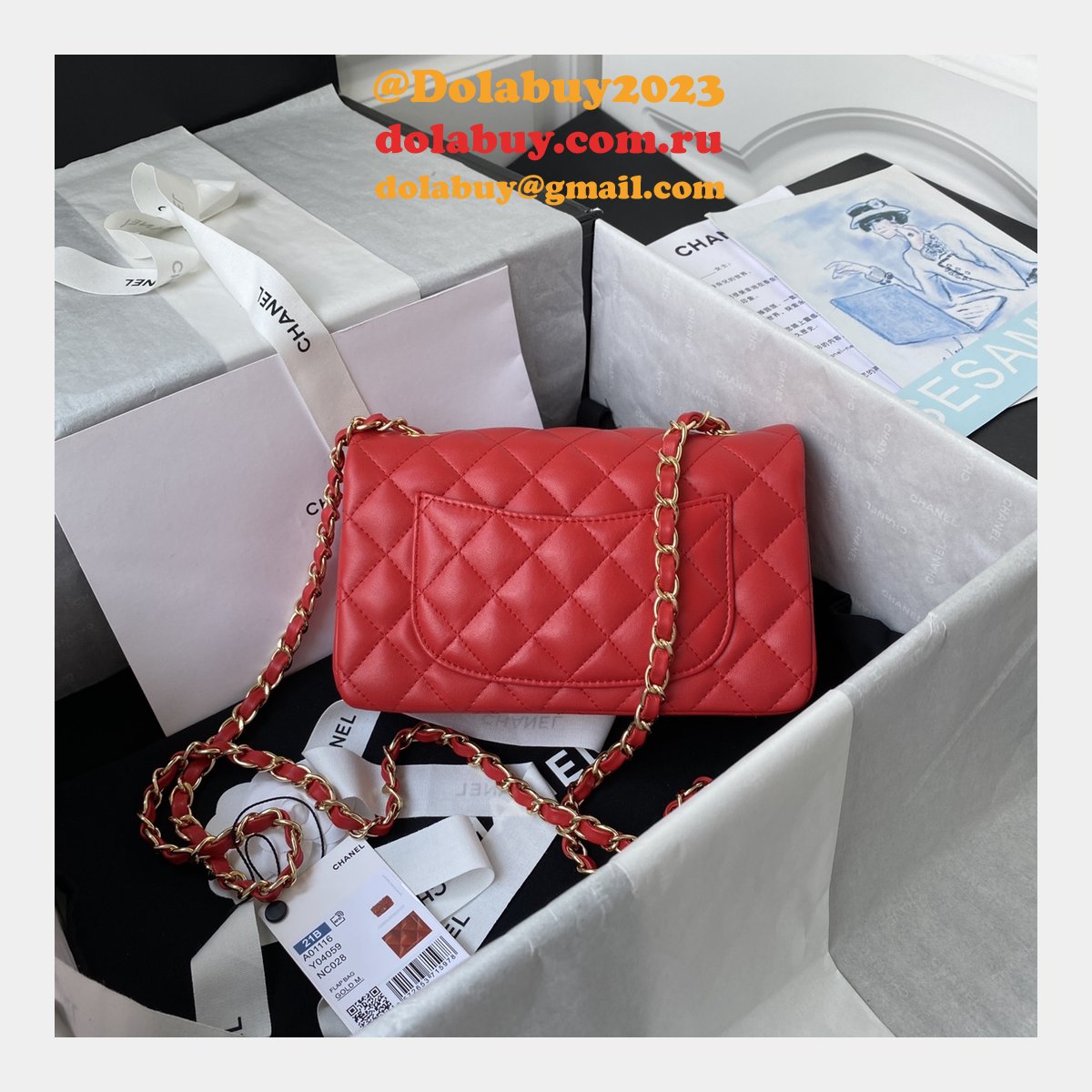 Fashion CC Lambskin Flap Designer 20CM Bag 1116