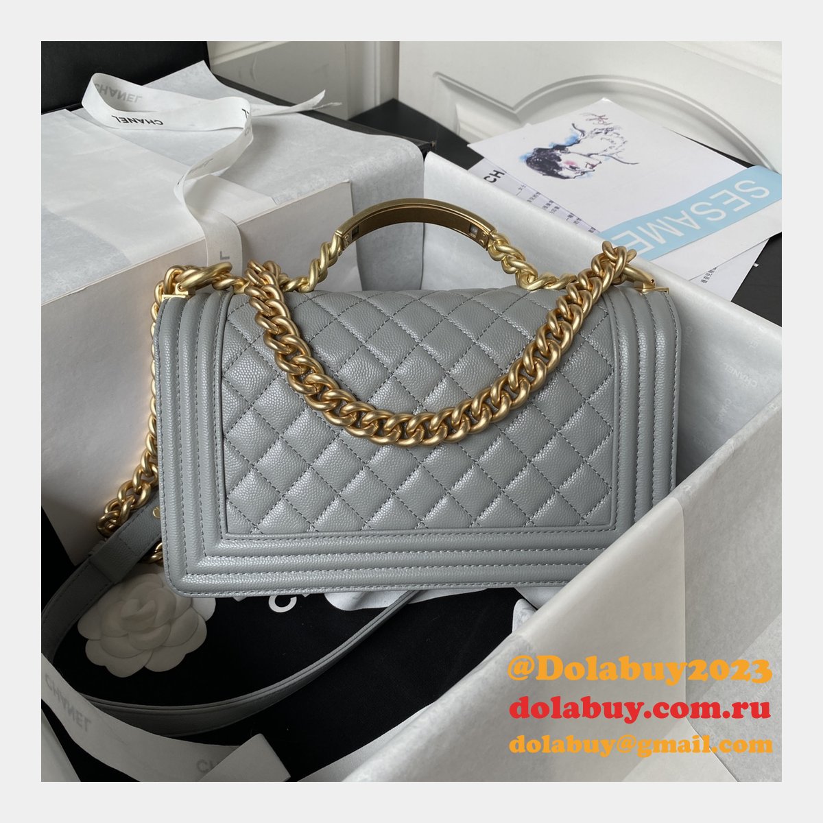 Boy High Quality A94804/A94805 Duplicate Flap 1:1 Copy From Original Bag