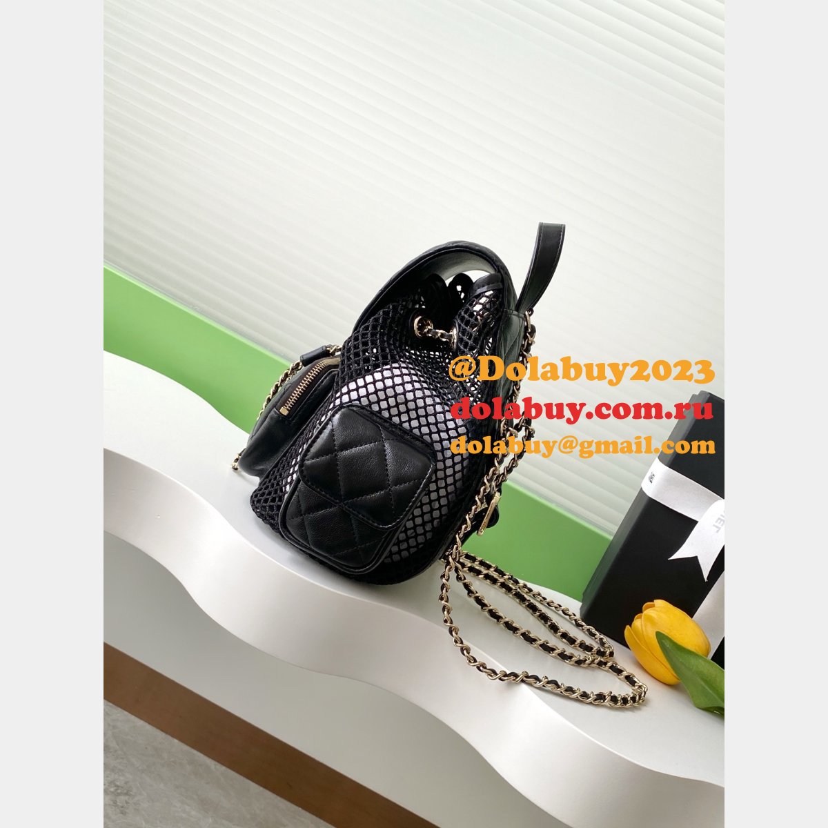 Replica Spring-Summer 2025 Backpack Mesh AS5484 Black Bag