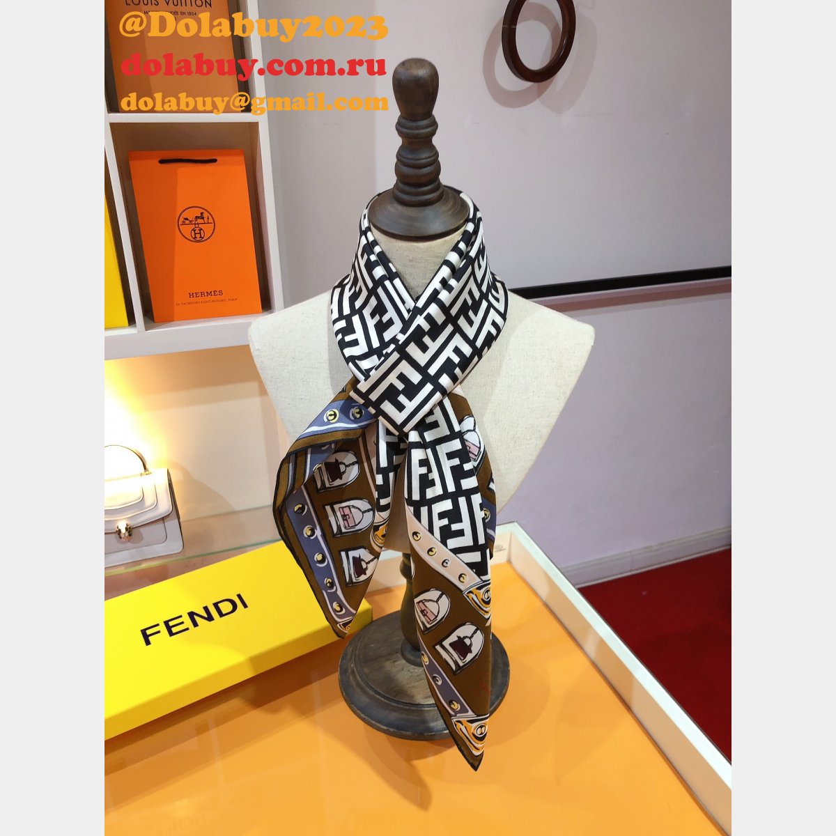 top quality F**di silk twill