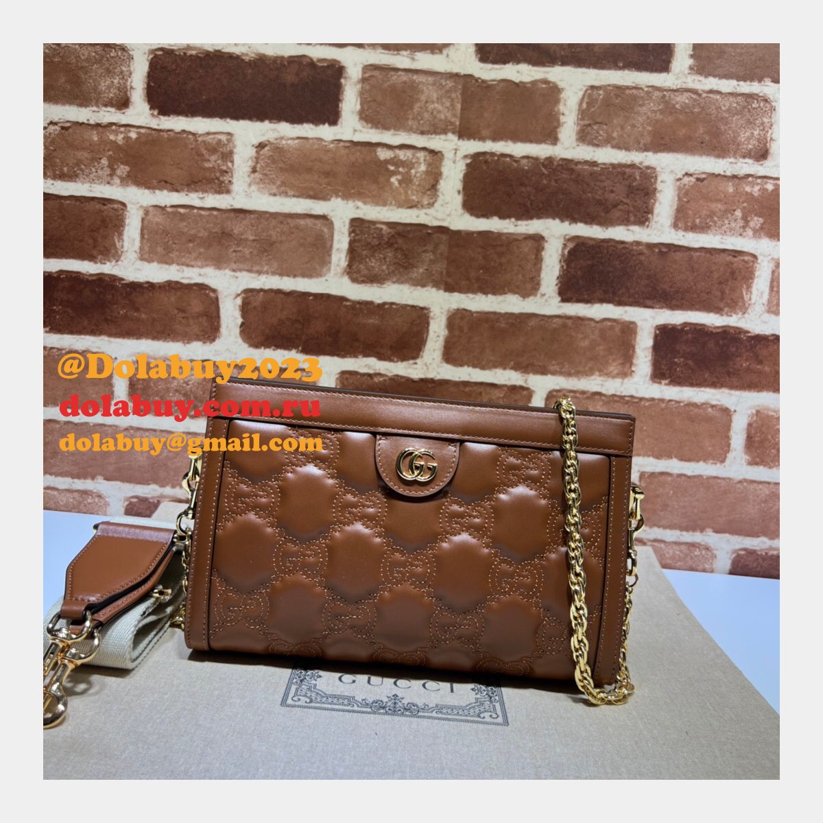 1:1 replica G*u*i 702200 gg matelassé leather shoulder bag designer bags