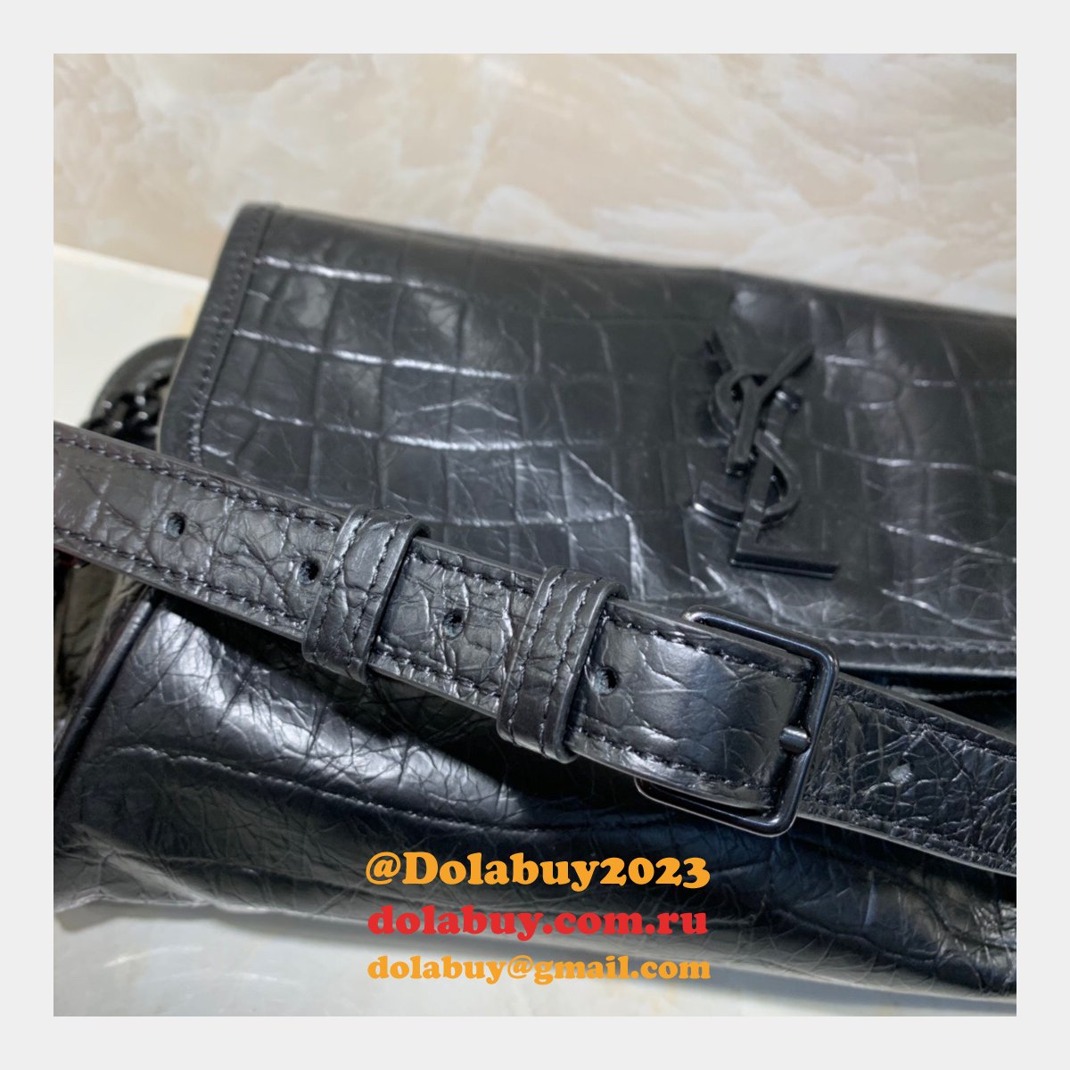 Saint Laurent Replica Narrow Tie Lamé Silk 577124 Woven Square