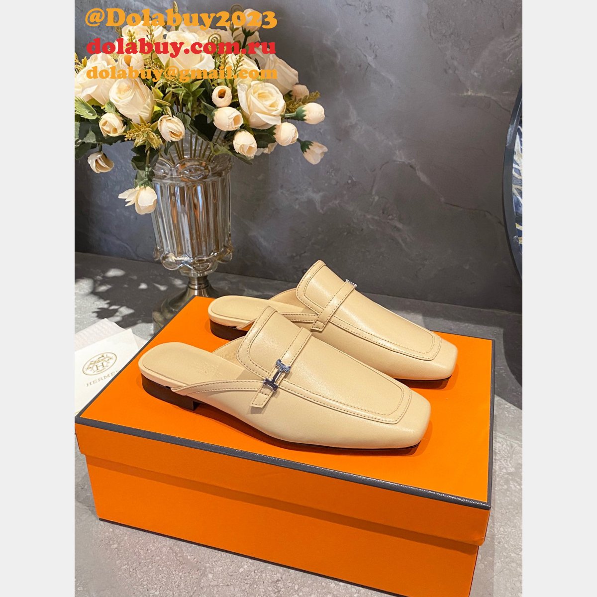 Designer Duplicate Hermes Groupie Replica Shoes For Sale