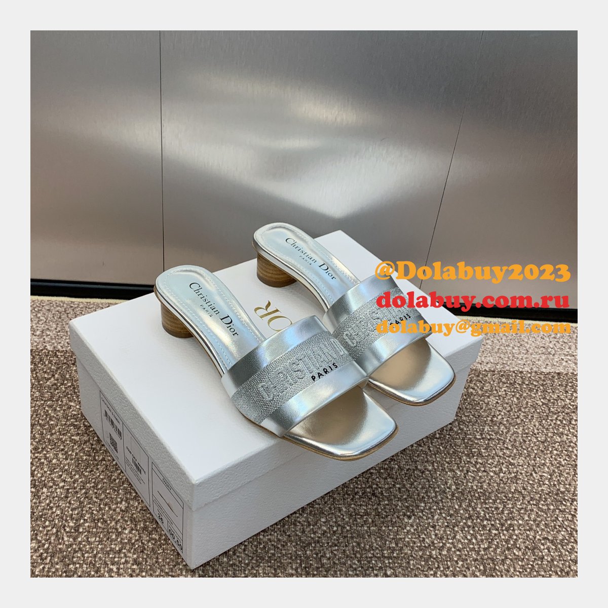 Top Quality DIOR Dway Heeled Slide