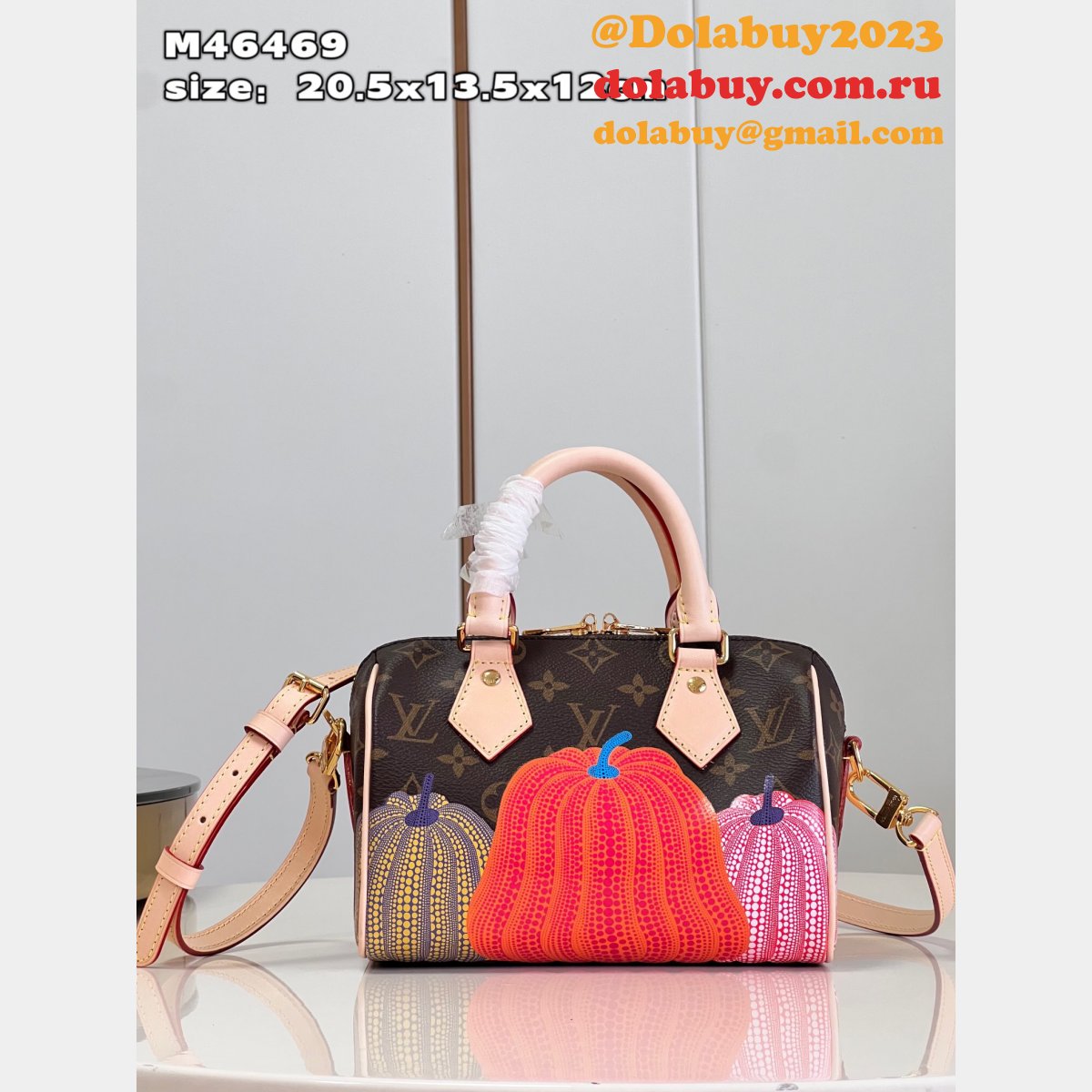 M46469 Louis Vuitton LV x YK Speedy Replica Bandouliere 20 Monogram