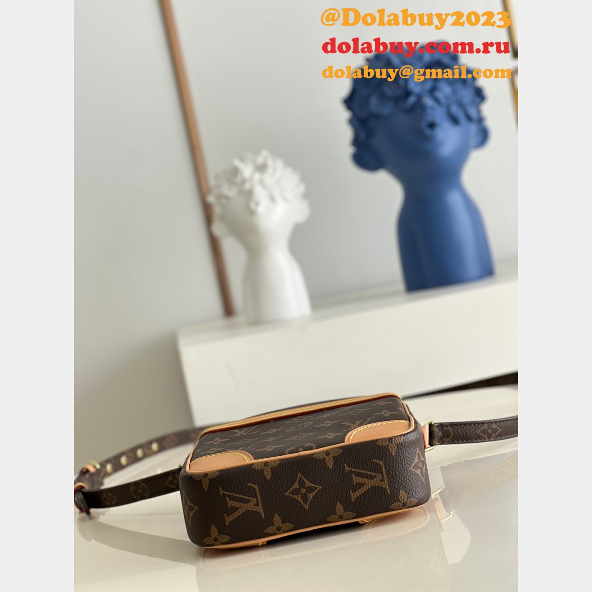 Designer Fake Louis Vuitton M45266 Monogram Canvas Danube Shoulder Bags Store