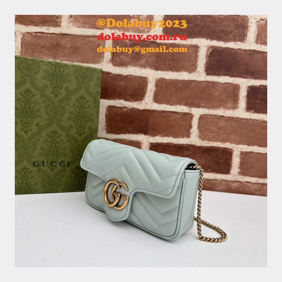 faux G*u*i matelassé shoulder gg marmont replica top bag