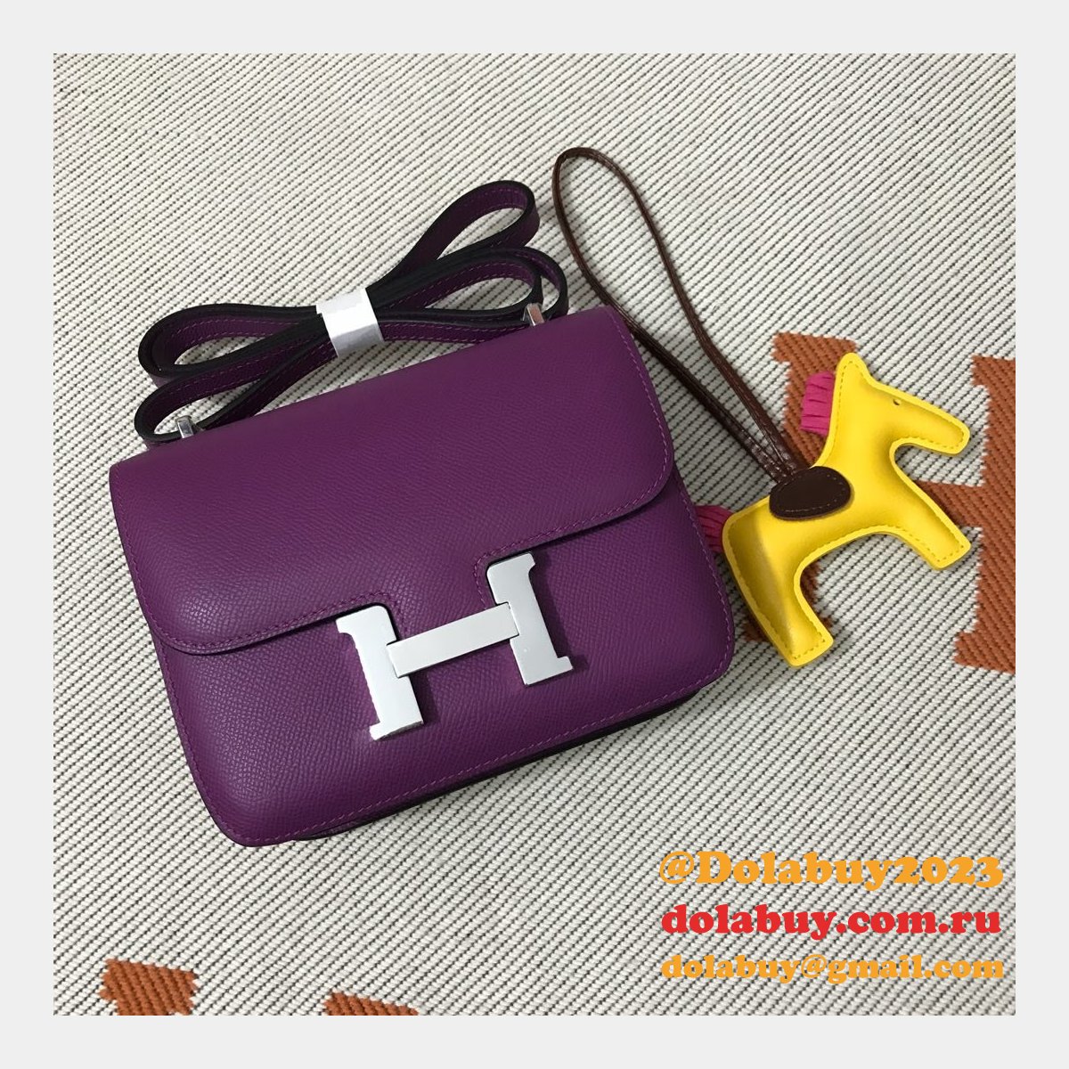 Hermes Constance Bag 18cm Epsom Leather Purple