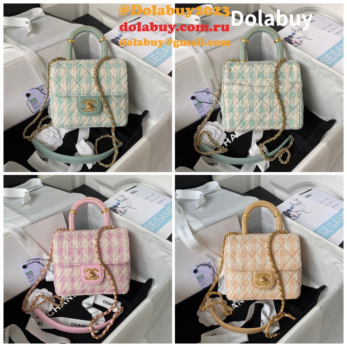 New 1:1 Mirror Flap Bag AS4035 Top Handle Luxury