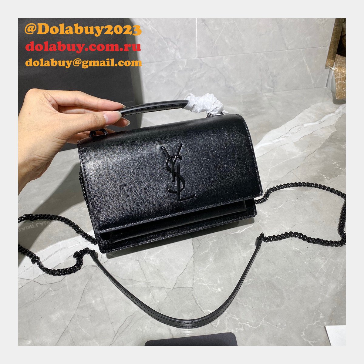 Buy Replica YSL Sunset 19cm Bags Online Black