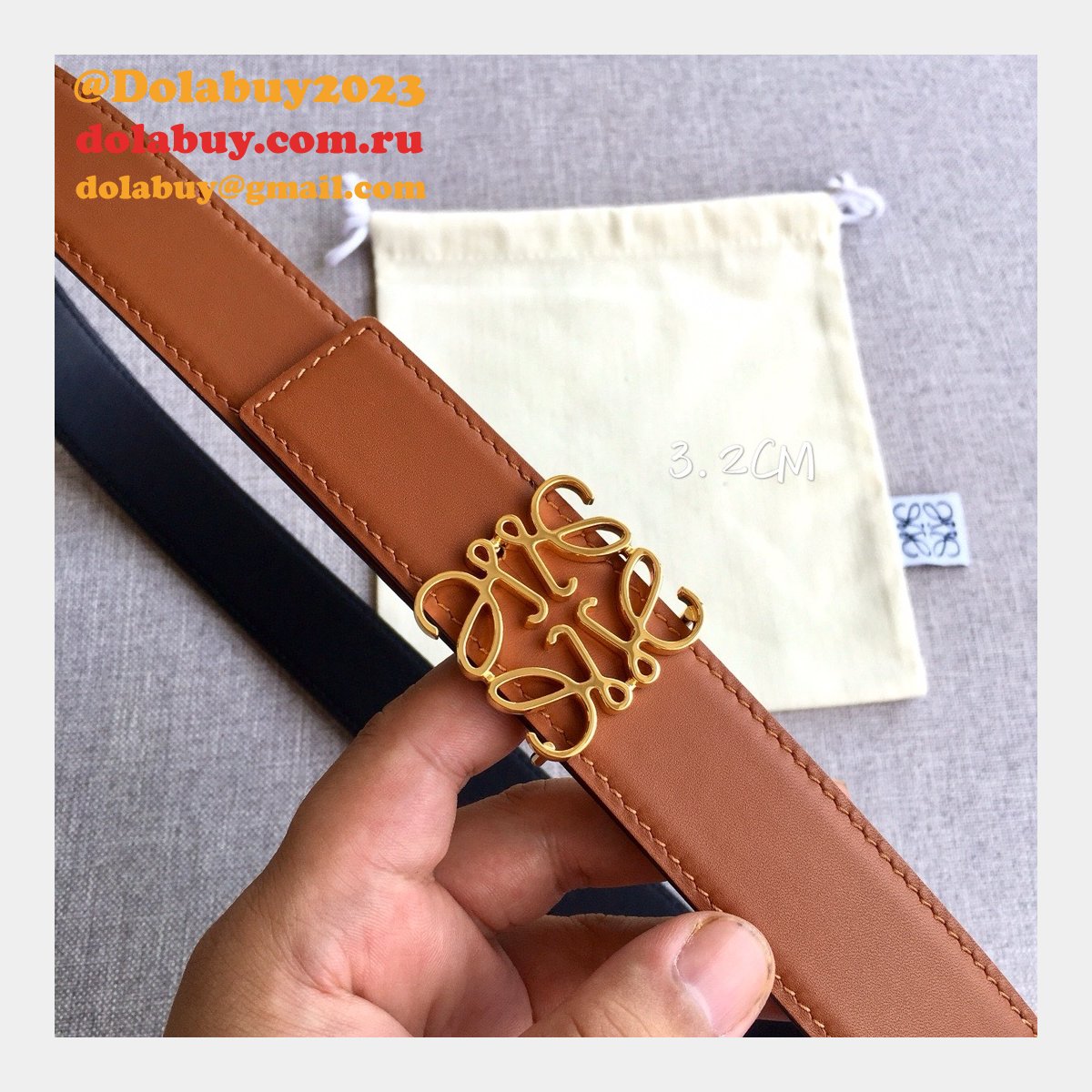 Loewe Top Quality Fashion Anagram 3.2CM Width Replicas Belts