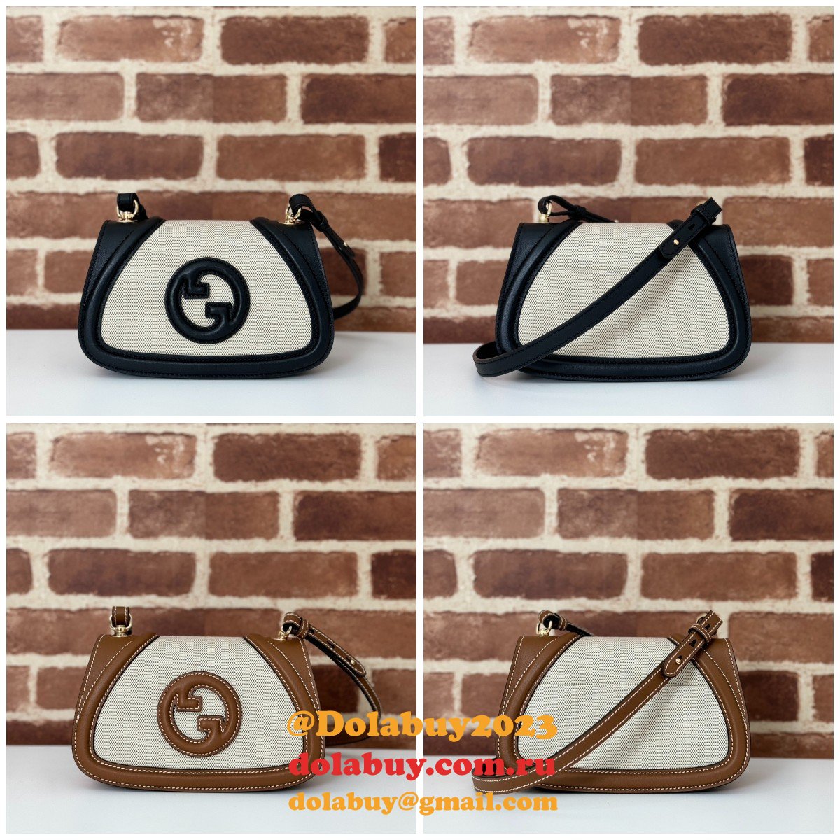 Gucci Blondie Knockoff 815700 Shoulder Natural Canvas Bag