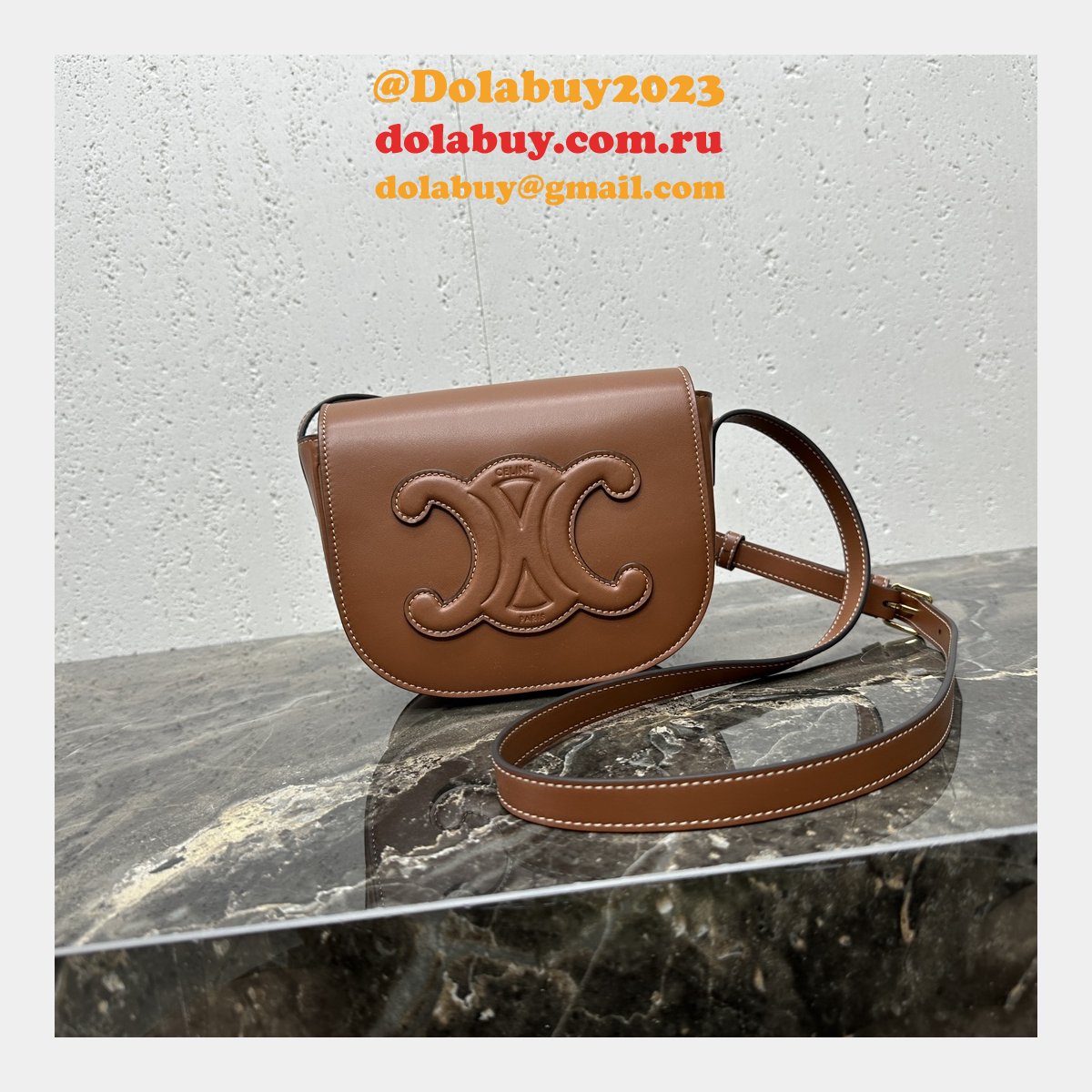 Perfect Celine Replicas 198263 Folco Cuir Triomphe Smooth Calfskin