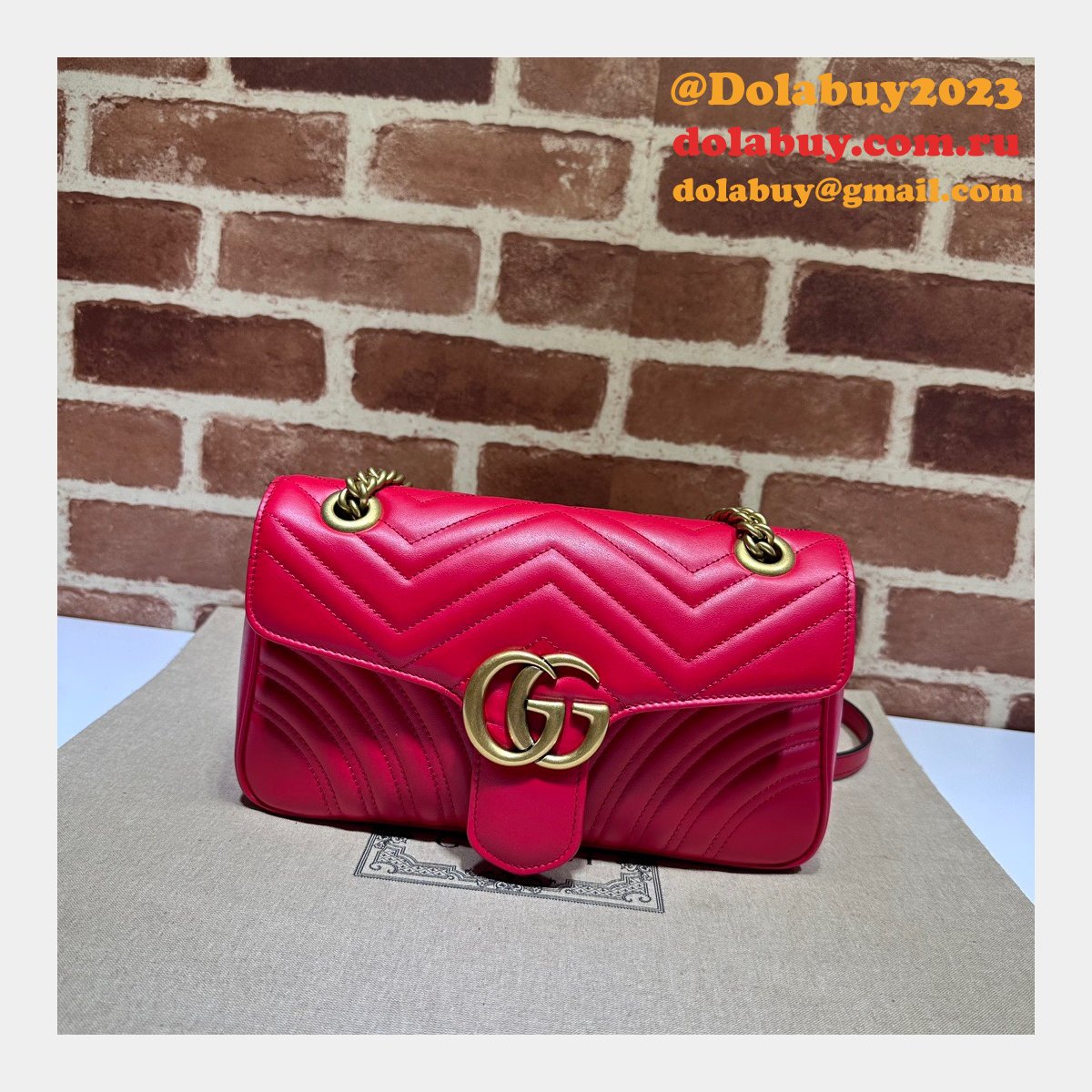 G*u*i gg marmont 1:1 mirror shoulder 443497 high quality bag