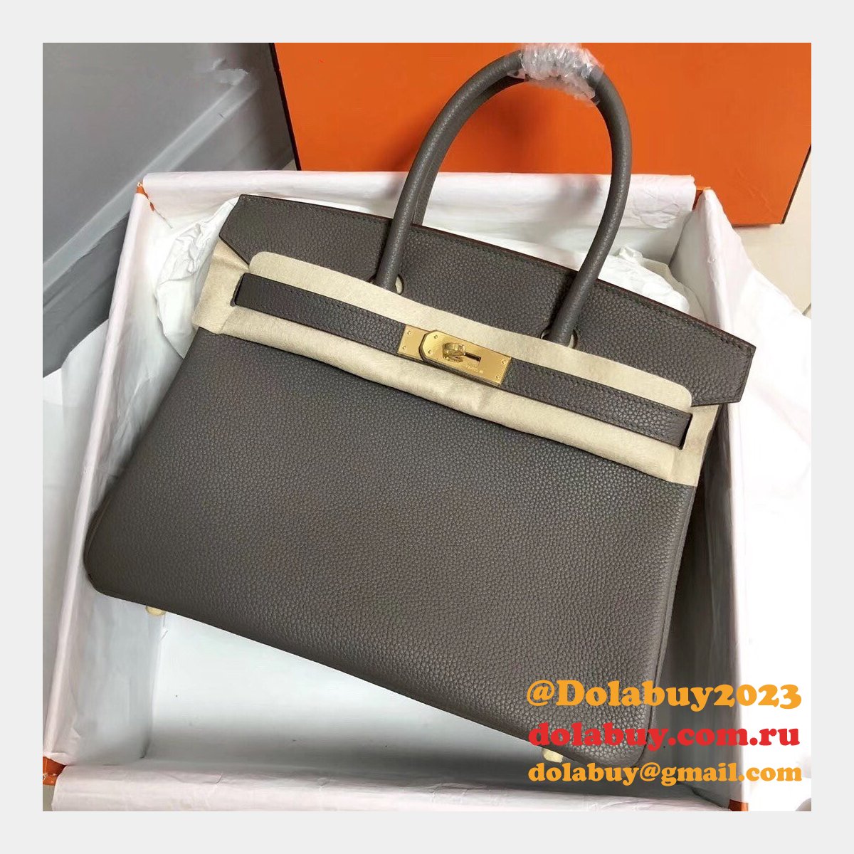 Hermes Birkin 35cm Togo leather Handbags Dark Grey