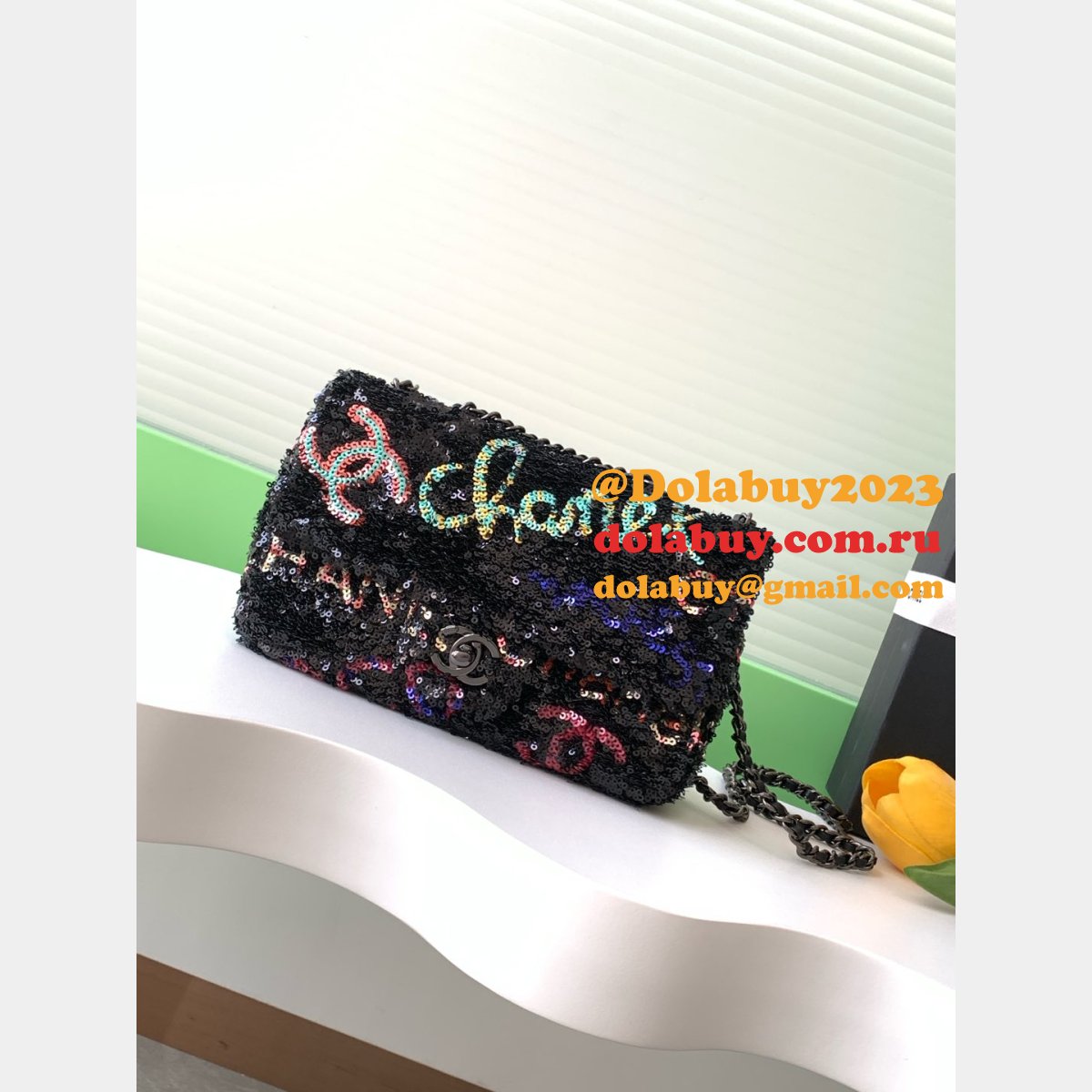 Perfect AAA+ Top Quality AS4561/AS4418 Flap Sequins Bag