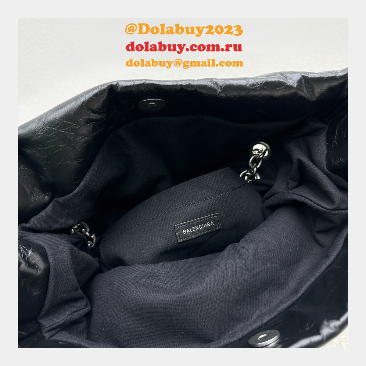 Top Quality Best Balenciaga Le Monaco Wax Leather Chain Bag