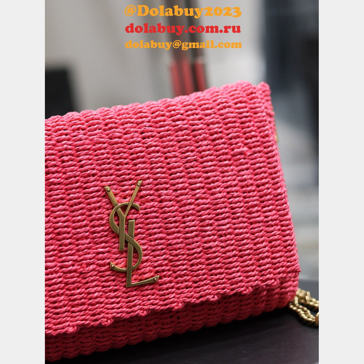 Designer Replica Saint Laurent Kate Clutch 553804 Rose Bag