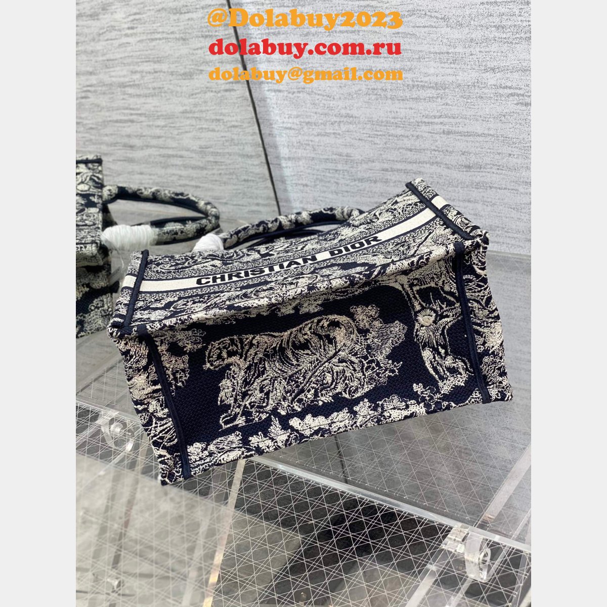 Highest Product Quality Dior Book Tote bag Blue 2022 Replica