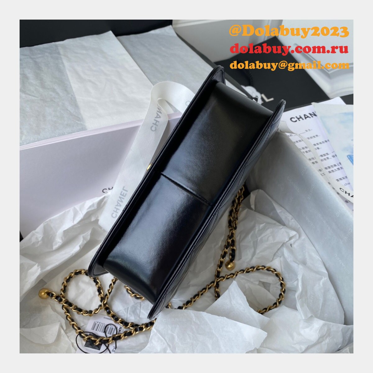 1:1 Replica AS2649 Calfskin & Gold-Tone Metal Flap Bag