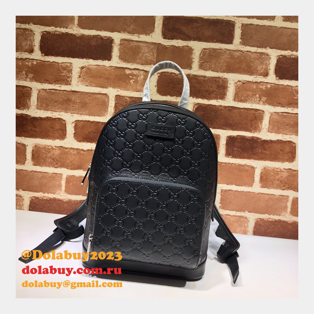 Gucci Signature Leather Backpack 450967 Best Replica Designer Bag