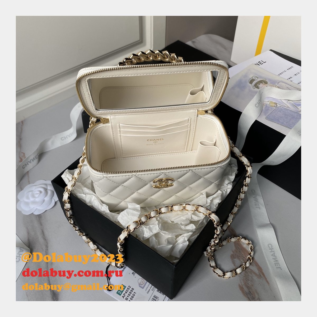 Luxury Replica Crossbody Shoulder Cosmetic Case Vanity Box Tote AP4052 Bags