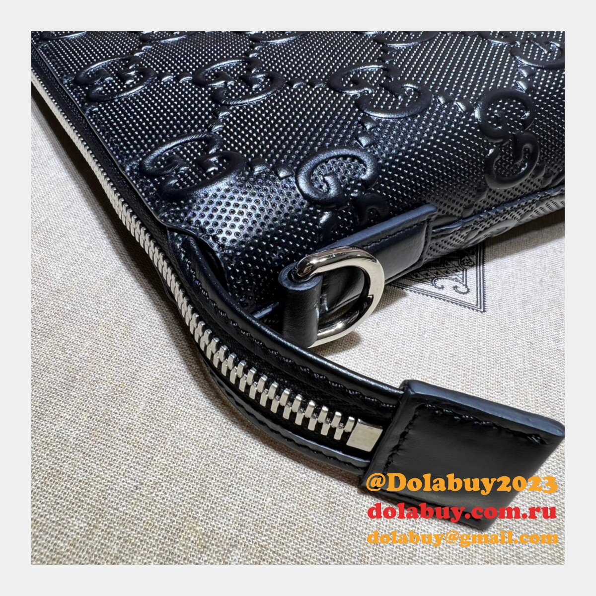 designer G*u*i cheap 696009 gg embossed black messenger bag