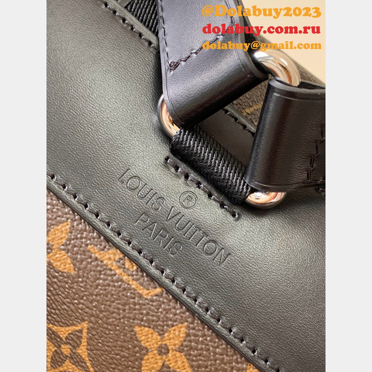 Louis Vuitton M43735 Christopher PM Monogram Macassar Canvas in Brown