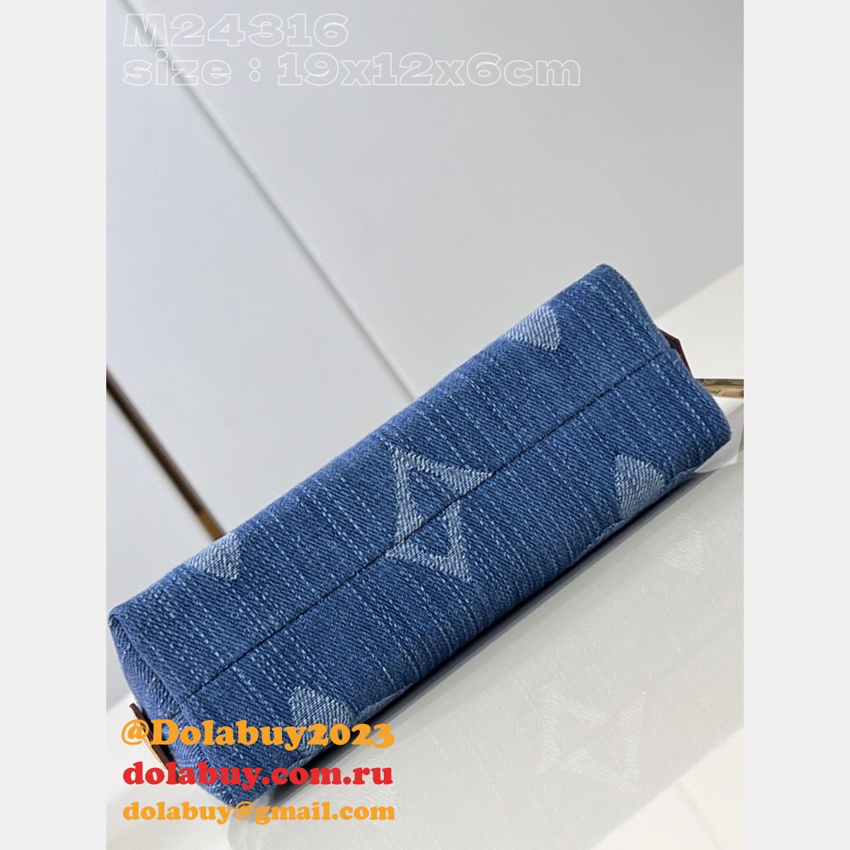 Top Quality Pochette Cosmétique M24316 Blue Louis Vuitton Designer Bag