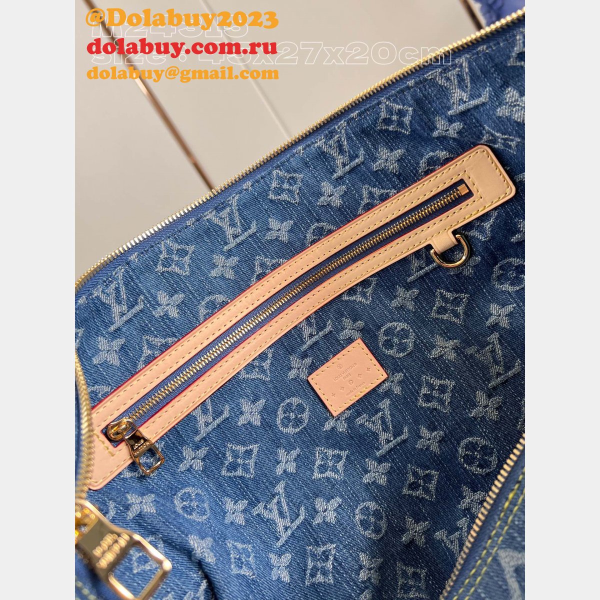 Best AAA M24315 Keepall Bandoulière 45 Blue 7 Star Louis Vuitton Fake Bag