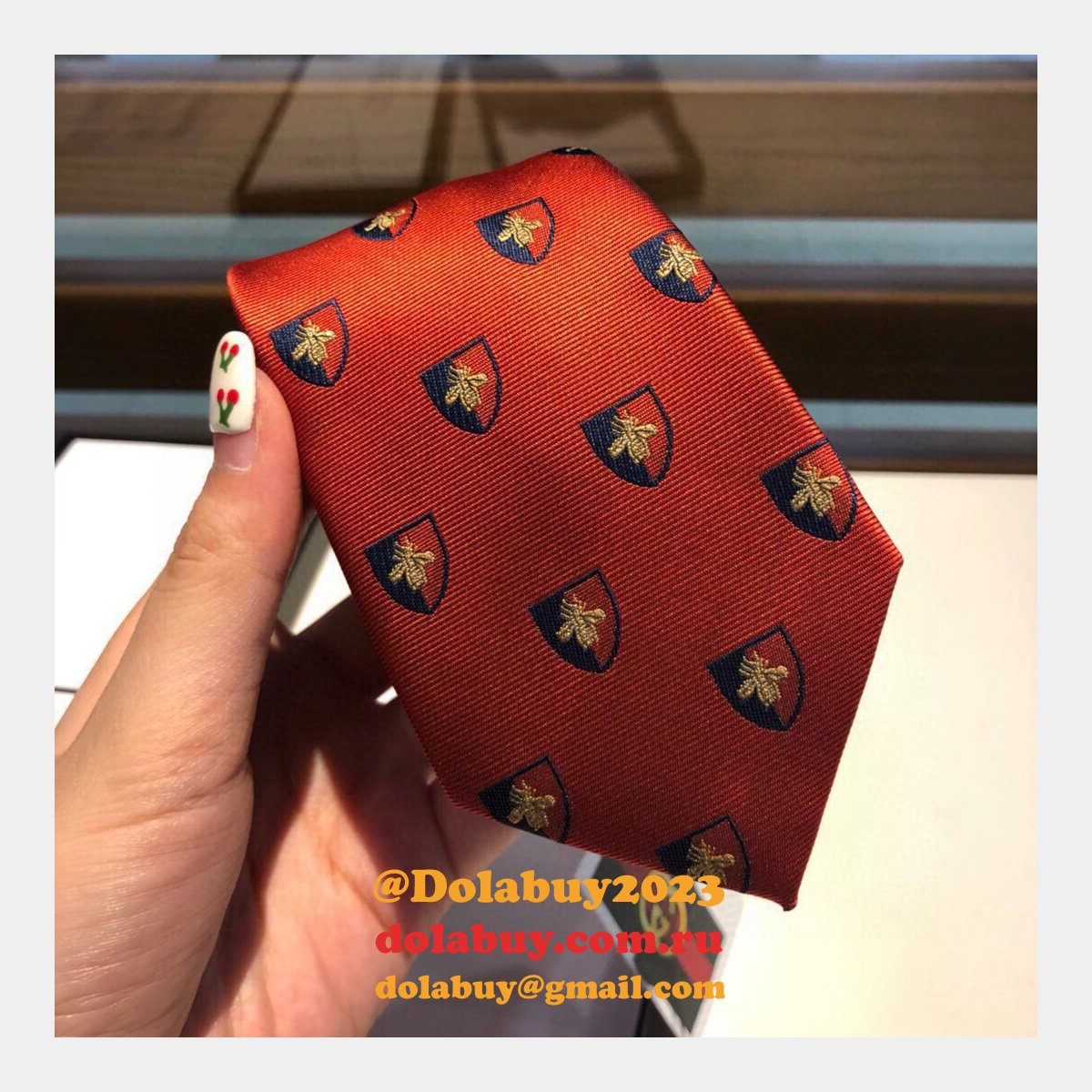 G*u*i silk tie jacquard crafts insect pattern