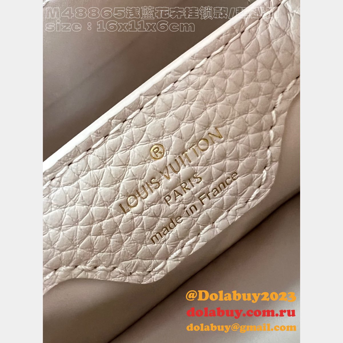 Replica Louis Vuitton Capucines AAA+ M48865 Blue Flower Bags