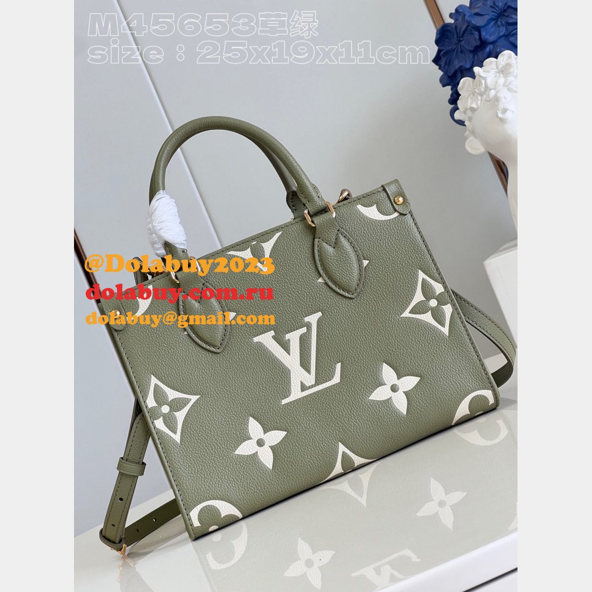 Onthego Louis Vuitton M46647 Fake Bag Empreinte Leather