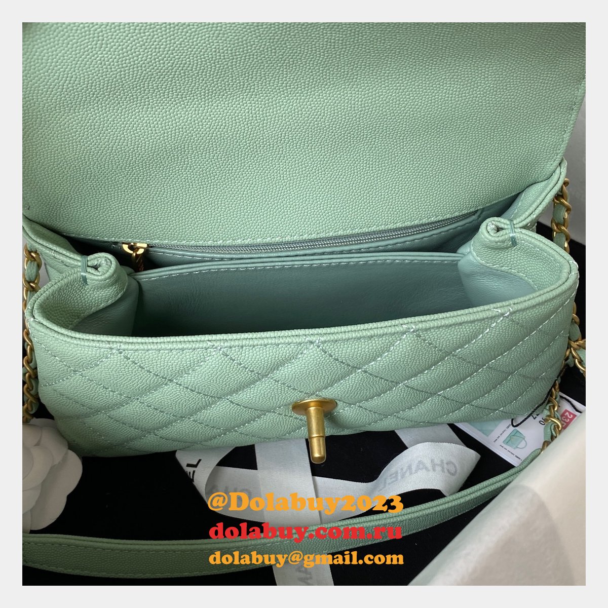 Wholesale Matelasse Top Handle A92990 Designer Bag Caviar 23cm